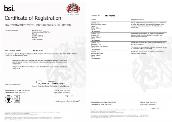 We have obtained a QMS certificate from BSI - Ella